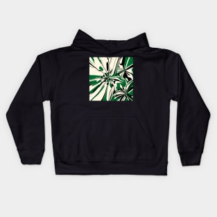 Fantasy Flowers in Green, Cream, and Black Kids Hoodie